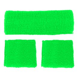 80-tals Svettband Kit Neongrön
