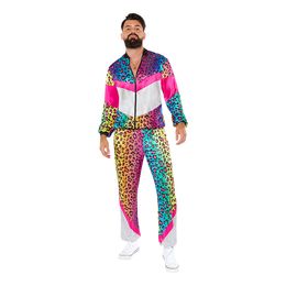 Lysbildefremvisning - 80'er Træningsdragt Neon Leopard Kostume