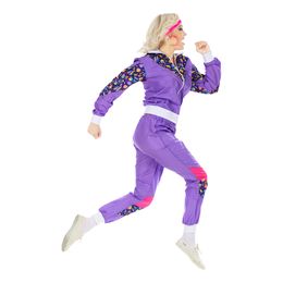 Bildspel - 80-tals Träningsoverall Lila Maskeraddräkt