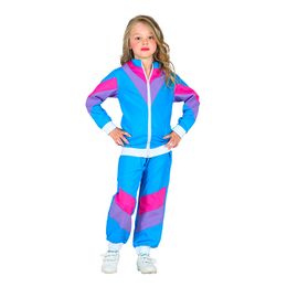 Bildspel - 80-tals Träningsoverall Ljusblå Barn Maskeraddräkt