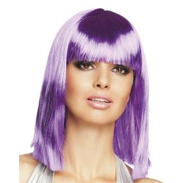 90-tals Dance Neonlila Peruk