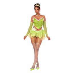 Elvedronning Grøn Deluxe Kostume