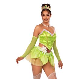 Lysbildefremvisning - Elvedronning Grøn Deluxe Kostume