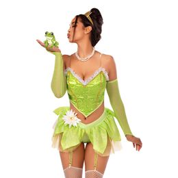 Lysbildefremvisning - Elvedronning Grøn Deluxe Kostume