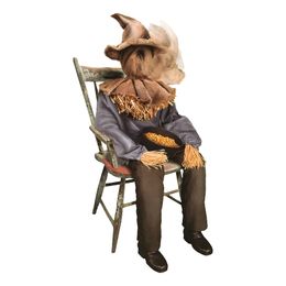 Animeret siddende fugleskræmsel med lydprop