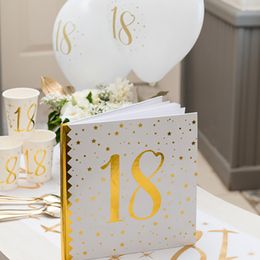 Bildspel - Anteckningsbok Siffra Vit/Guld