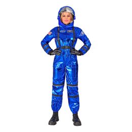 Astronautin sininen Metallic-naamiaisasu naisille