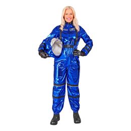 Diaesitys - Astronautin sininen Metallic-naamiaisasu naisille