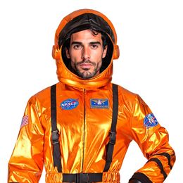 Diaesitys - Astronautti Orange Metallic Miesten Naamiaisasu