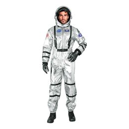 Astronaut Silver Metallic Herr Maskeraddräkt