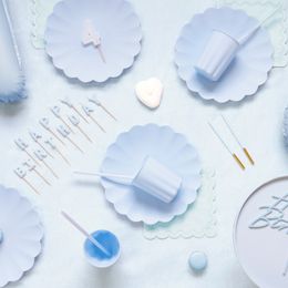 Bildspel - Återanvändbara Sugrör Ljusblå