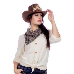 Autentisk Western Skjorte Dame Naturhvid