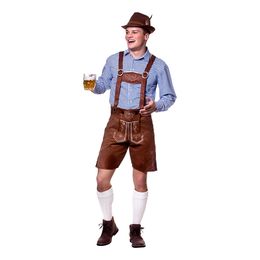 Aidot ruskeat lederhosen-housut