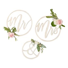 Backdrop Bröllop Mr & Ms i Trä