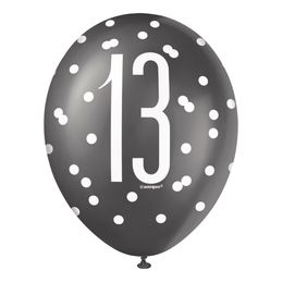 Lysbildefremvisning - Balloner 13 Sort/Hvid/Sølv