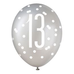 Lysbildefremvisning - Balloner 13 Sort/Hvid/Sølv