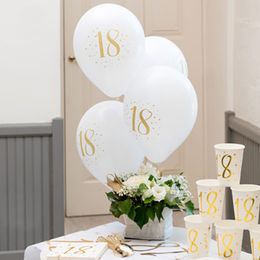 Bildspel - Ballonger 18 Vit/Guld