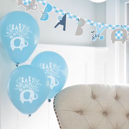 Bildspel - Ballonger Blå Baby Elefant