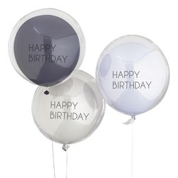 Ballonger Doble Happy Birthday Blå