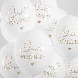 Bildspel - Ballonger Just Married Pure White