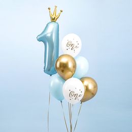 Lysbildefremvisning - Ballonger One Lyseblå/Gull