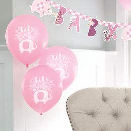 Bildspel - Ballonger Rosa Baby Elefant