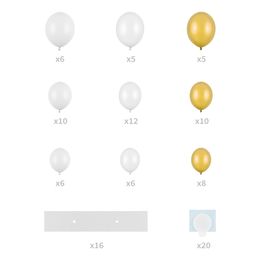 Bildspel - Ballongfigur Guld/Vit Hjärta Stort