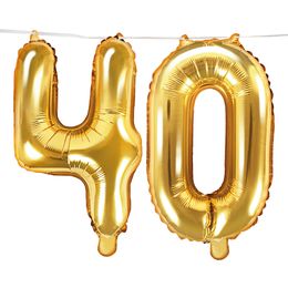 Lysbildefremvisning - Ballonguirlande 40 Guld/Champagne