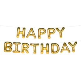 Ilmapalloviirinauha Happy Birthday Kulta