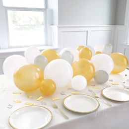 Ballonggirlander & Konfetti Sølv/Hvit/Gull