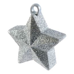 Ballongvikt Stjärna Silver Glitter
