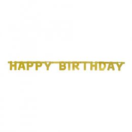 Kirjainviirinauha Happy Birthday Kulta