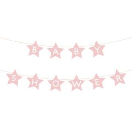 Girlander Babyshower Stjerner Rosa