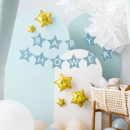 Bildspel - Girlang Baby Shower Stjärnor Blå