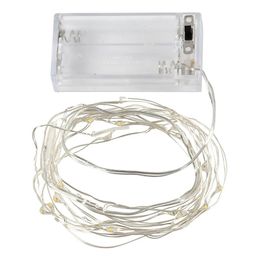 Batteridrevet LED Lyskæde Sølv