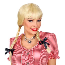 Bavarian Blond Peruk med Flätor