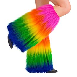 Benvärmare Fluffiga Regnbågsfärgade Deluxe