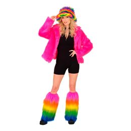 Bildspel - Benvärmare Fluffiga Regnbågsfärgade Deluxe