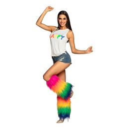 Bildspel - Benvärmare Fluffiga Regnbågsfärgade