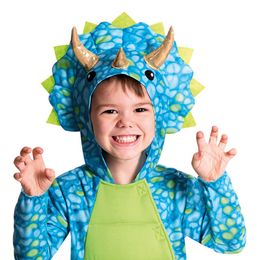 Bildspel - Blå Dinosaurie Barn Maskeraddräkt