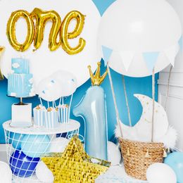 Lysbildefremvisning - Blå Tallballong 1 med Krone