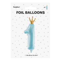 Lysbildefremvisning - Blå Tallballong 1 med Krone