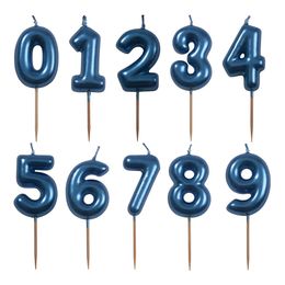 Tårtljus Siffra Blå Metallic