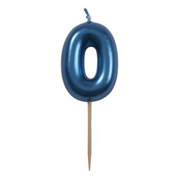 Bildspel - Tårtljus Siffra Blå Metallic