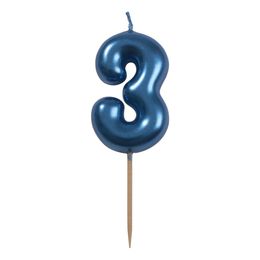 Bildspel - Tårtljus Siffra Blå Metallic
