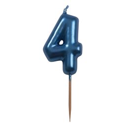 Bildspel - Tårtljus Siffra Blå Metallic