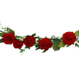 Blomgirlang Rosor Röda i Sammet Deluxe