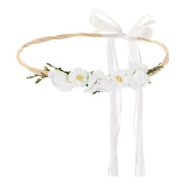 Blomsterkrans Vit med Rosett