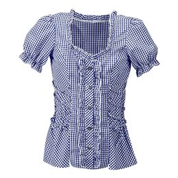 Bildspel - Blus Blå/Vit Rutig Dam