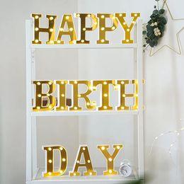 Bildspel - Bokstav Guld med LED-Belysning